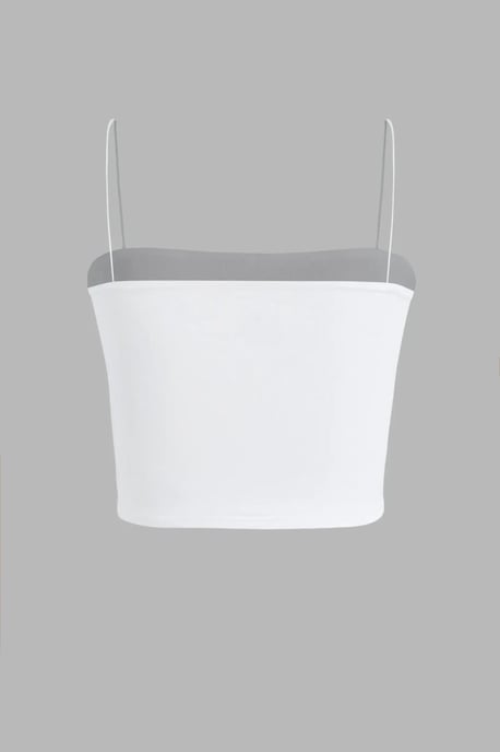Rechteckiger Kragen Cropped Top - Image 2