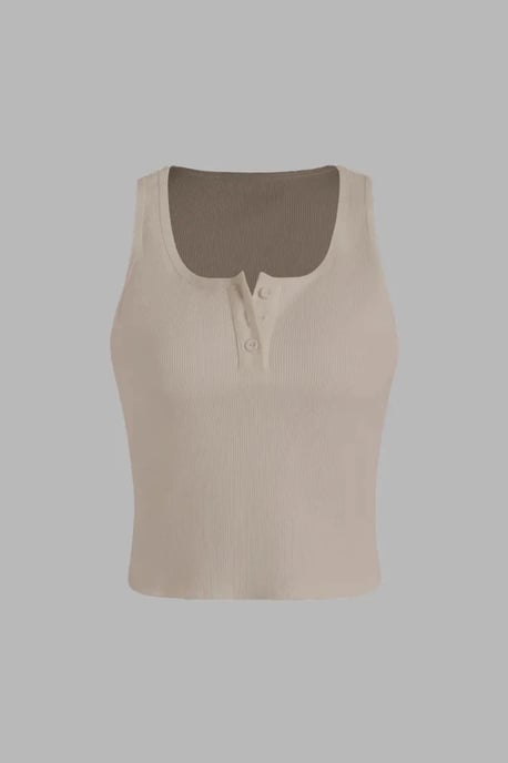 Basic-Button-Detailiert Cropped Top - Image 1
