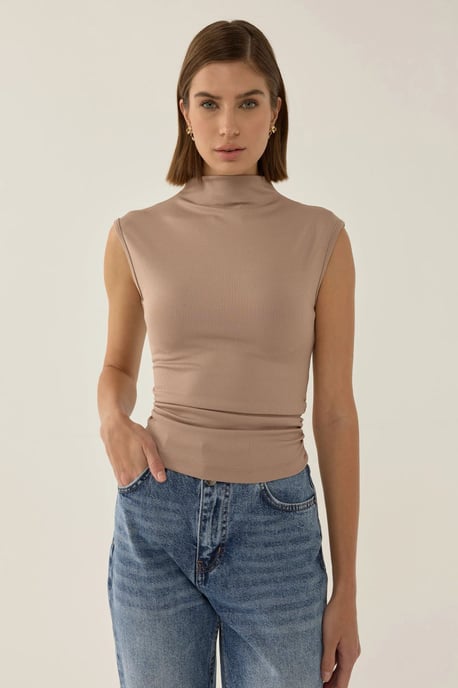 Faltenshirt mit halbem Rollkragen - Image 3