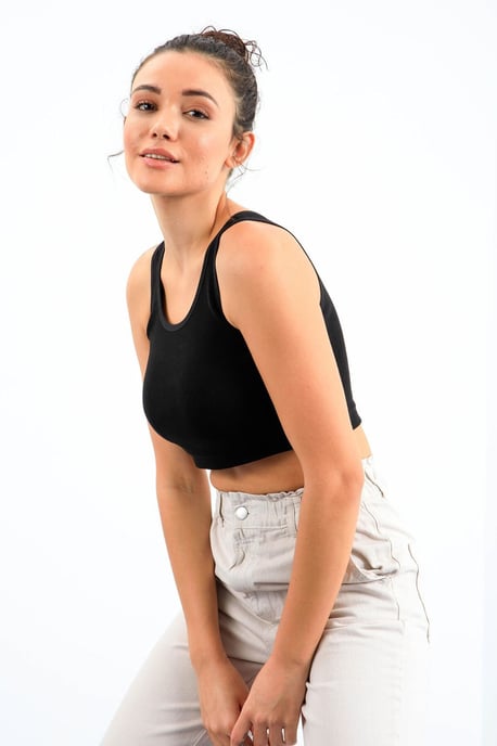 Rippenshirt ohne Ärmel - Image 1