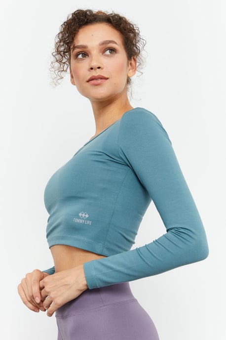 Slim-Fit Langarm-Crop-Top - Image 4
