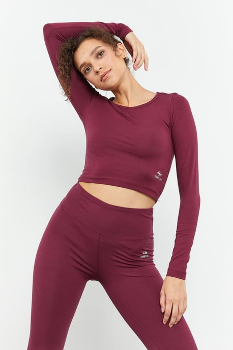 Slim-Fit Langarm-Crop-Top - Image 1