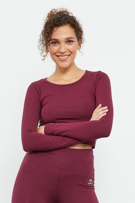 Slim-Fit Langarm-Crop-Top - Image 3