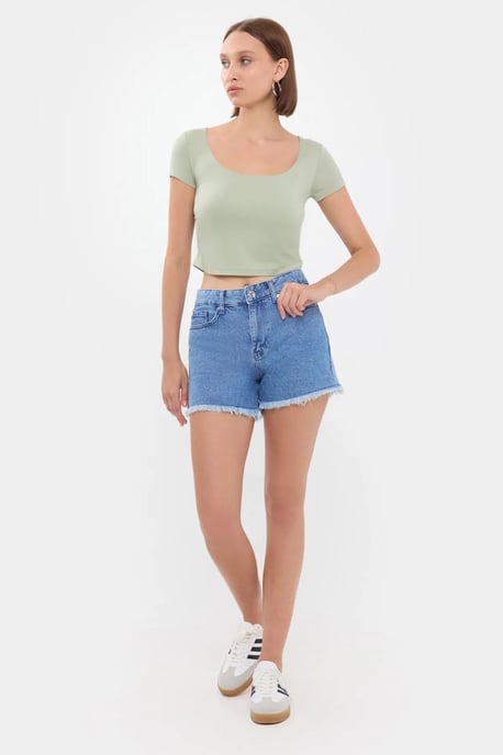 Scoop Neck Cropped Top - Image 2