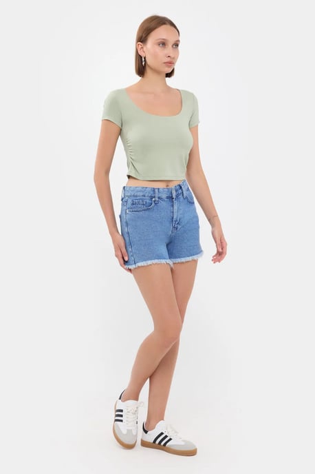 Scoop Neck Cropped Top - Image 3