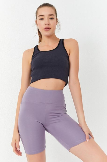 Rippstrick Baumwollmischung Ärmelloses Cropped Top - Image 2