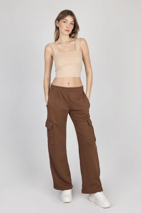 Quadratisches Hals Basic Cropped Top - Image 4
