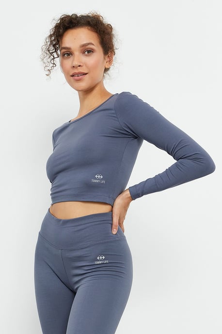 Slim-Fit Langarm-Crop-Top - Image 5