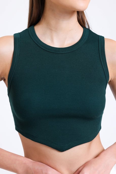 Crew-Neck-Crop-Top mit V-förmigem Ausschnitt - Image 5