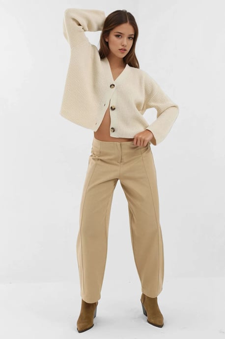 V-Ausschnitt Geknöpfter Oversized Cardigan - Image 6