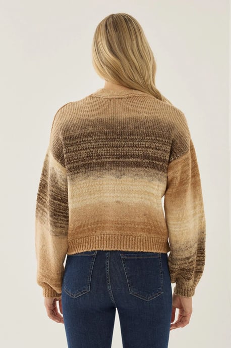 Gradient V-Ausschnitt Entspannte Passform Cardigan - Image 4