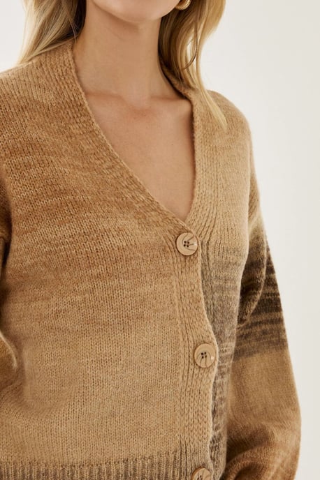 Gradient V-Ausschnitt Entspannte Passform Cardigan - Image 5