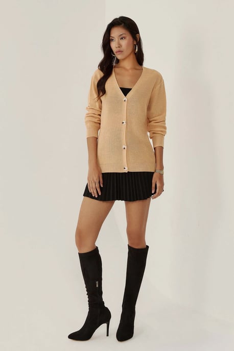 V-Ausschnitt Knopf-Cardigan - Image 3