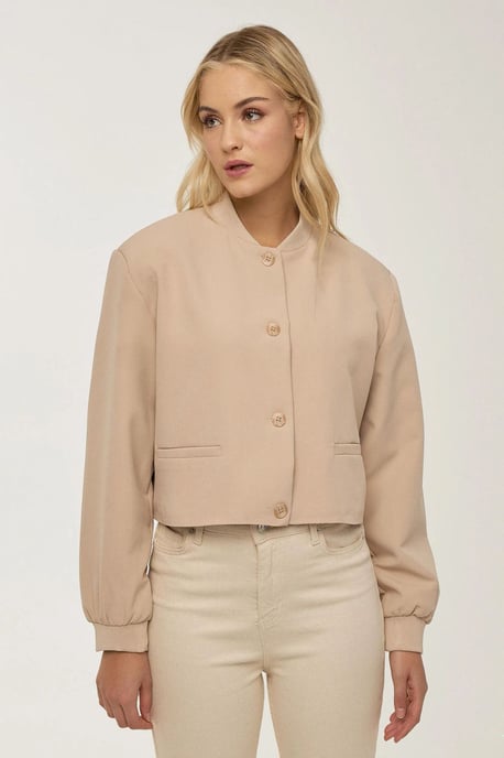 College-Kragen Double-Pocket Kurzjacke - Image 2