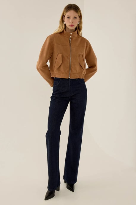 Wildleder Cropped Jacke - Image 3