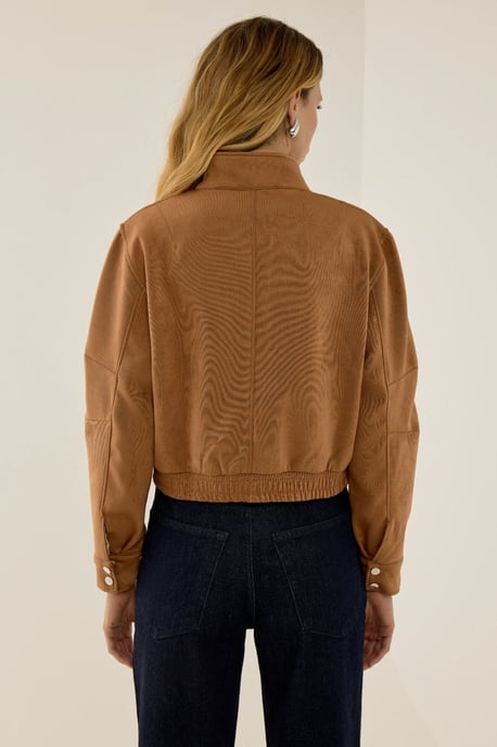 Wildleder Cropped Jacke - Image 4