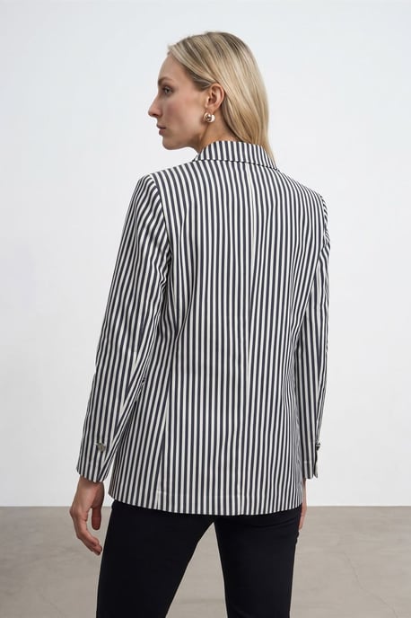 Gestreifter Popeline-Blazer - Image 2