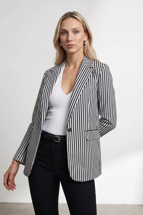 Gestreifter Popeline-Blazer - Image 3