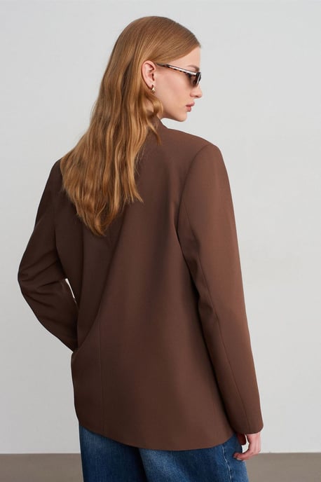 Übergroßer langer Crepe-Blazer-Jacke - Image 2