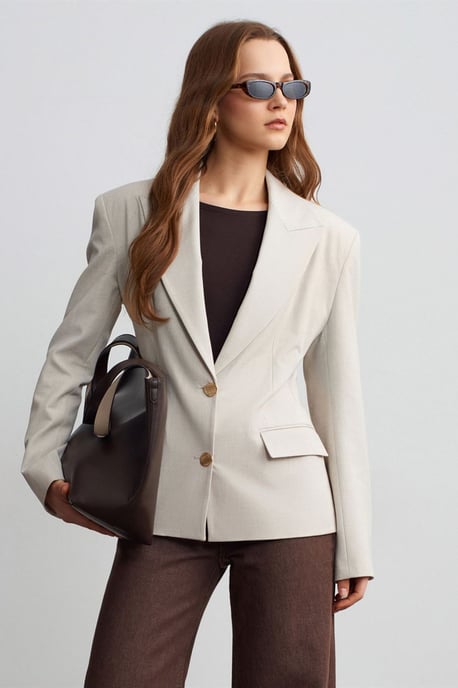 Damen Crepe Blazerjacke - Image 1