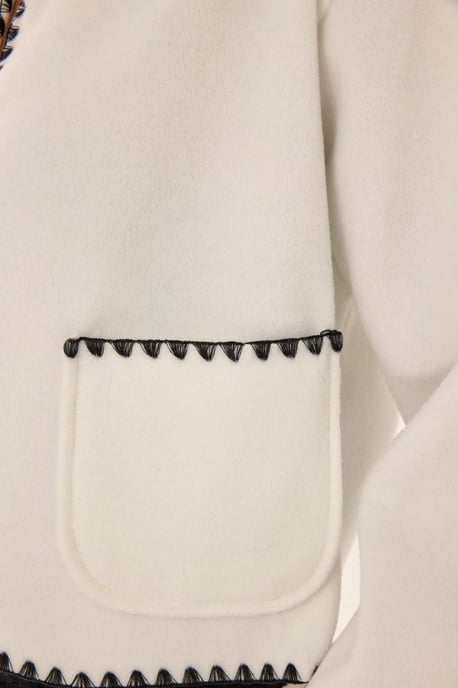 Kragenlose Jacke mit Kontrastnähten - Image 5