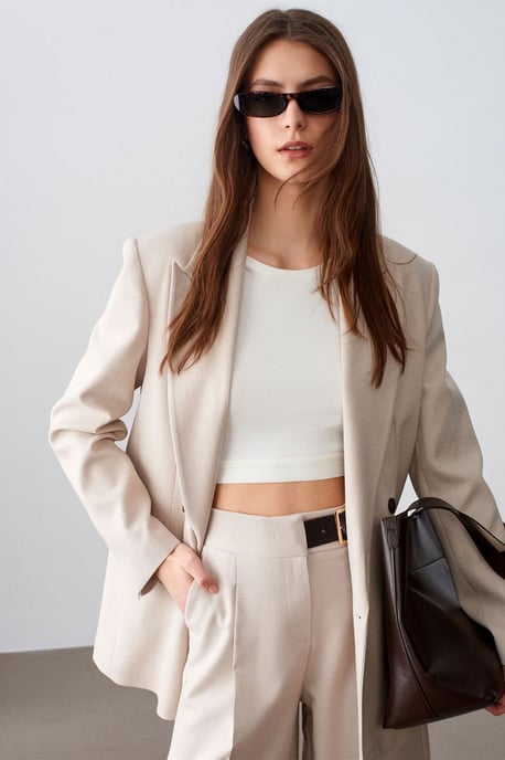 Damen Crepe Blazerjacke - Image 2