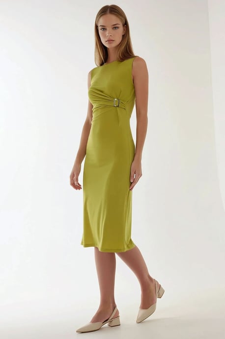 Figurbetontes Midi-Kleid mit Rundhalsausschnitt - Image 4