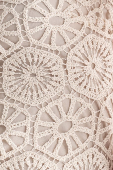 Hiccup Spitzen-Crochet-Midikleid mit Rundhalsausschnitt - Wollweiß - Image 6