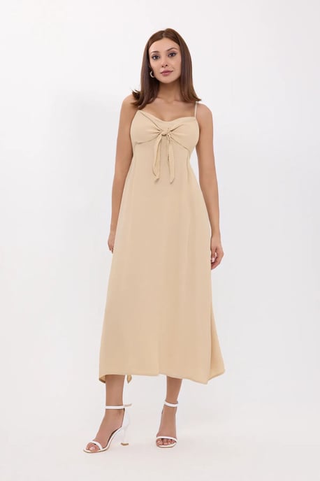 Knot-Front Spaghetti-Träger Midi-Kleid - Image 2