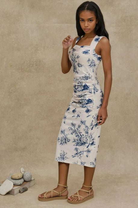 Ärmelloses bedrucktes Midikleid - Image 3
