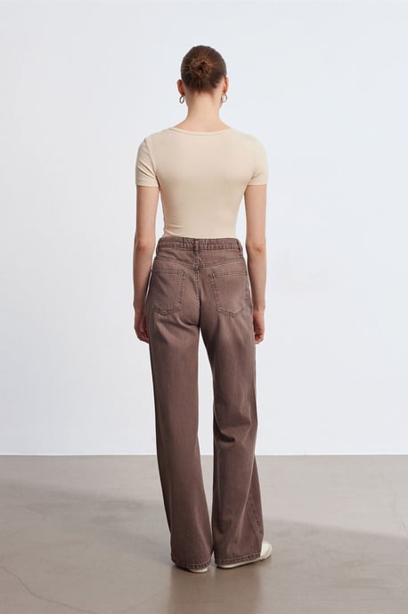 Hochtaillierte weit geschnittene Baumwoll-Jeans - Image 3
