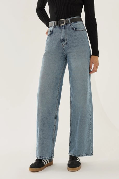 Gewaschene Efecet Weite Beinform Jeans - Image 5
