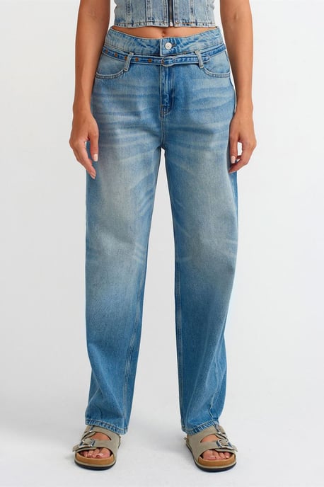Hochtaillierte Ballon-Hosen mit weitem Bein für Damen - Image 3
