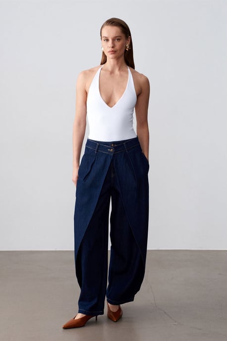 Hoch-taillierte weit geschnittene Jeans - Image 1