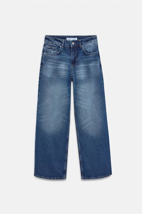 Tief geschnittene weitbeinige Baumwoll-Denim-Jeans - Image 5