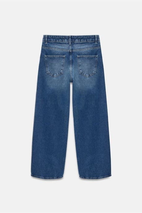 Tief geschnittene weitbeinige Baumwoll-Denim-Jeans - Image 6