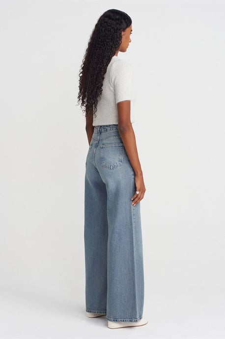 Hochtaillierte weit geschnittene Baumwoll-Jeans - Image 2