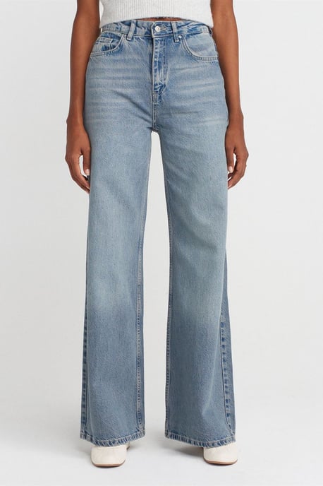 Hochtaillierte weit geschnittene Baumwoll-Jeans - Image 4