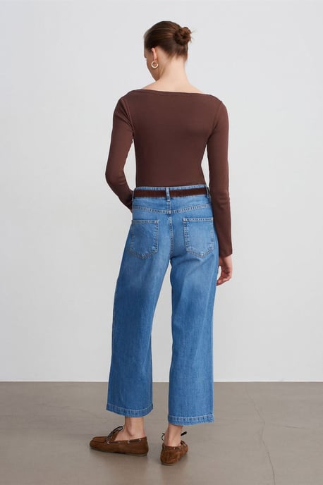 Hochtaillierte Weitbein-Jeans - Image 2