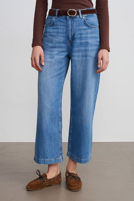 Hochtaillierte Weitbein-Jeans - Image 3