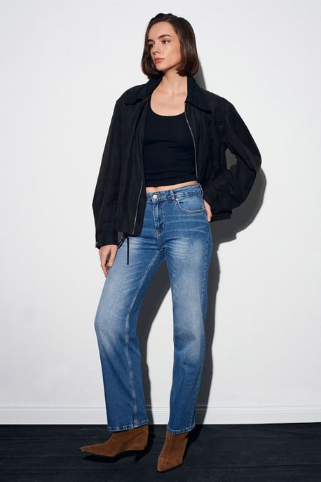 Damen High-Waist Weite Jeans - Image 3
