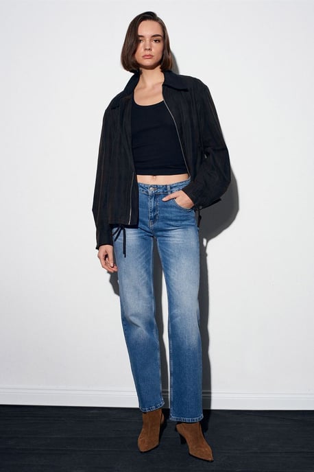 Damen High-Waist Weite Jeans - Image 5