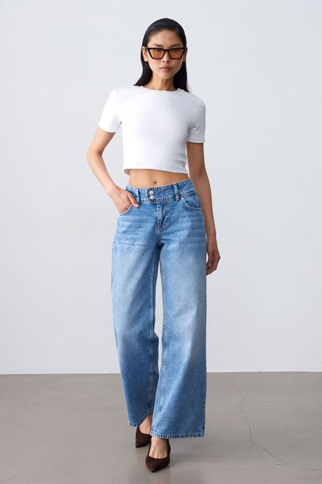 Hochtaillierte Weite Jeans aus Baumwolle - Image 1