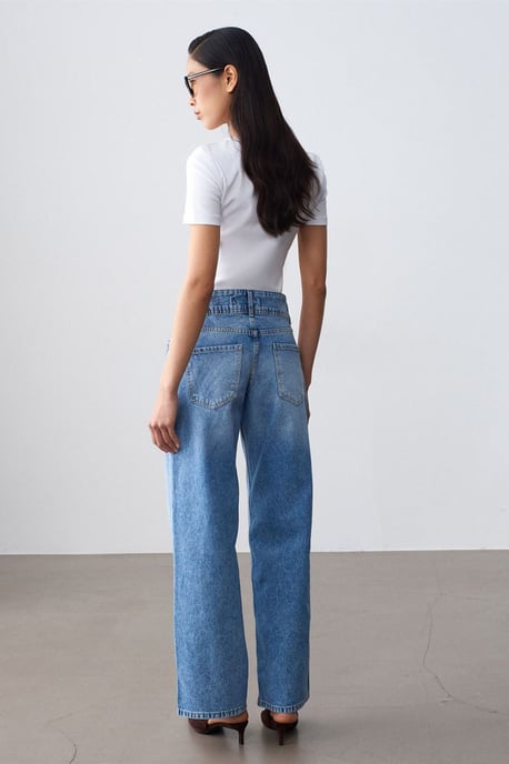 Hochtaillierte Weite Jeans aus Baumwolle - Image 2