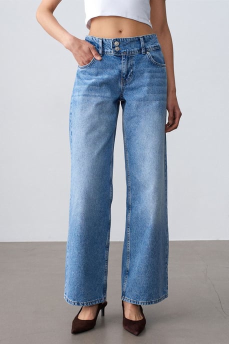 Hochtaillierte Weite Jeans aus Baumwolle - Image 3