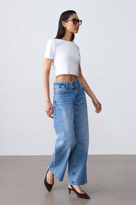 Hochtaillierte Weite Jeans aus Baumwolle - Image 4