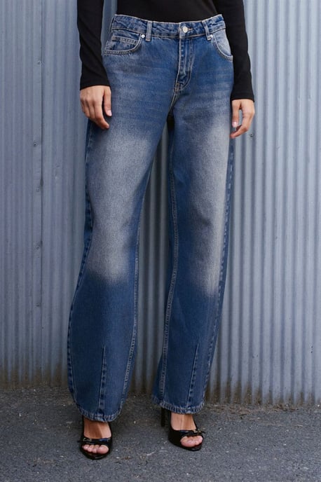 Hochtaillierte weit geschnittene Baumwoll-Jeans - Image 5
