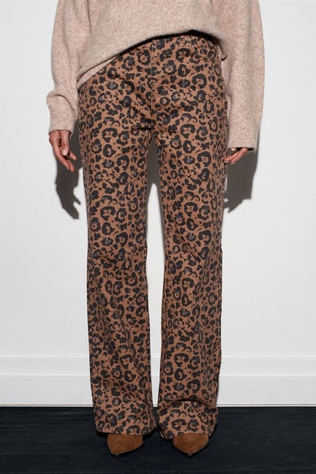 Hochgeschnittene Bedruckte Weite-Leg Jeans - Image 5