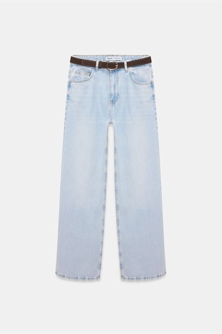Hoch Taillenweite Bein Baumwoll-Denim-Jeans - Image 5