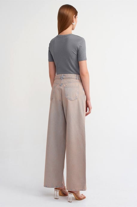 Hochtaillierte Weitbein-Jeans aus Baumwoll-Denim - Image 2